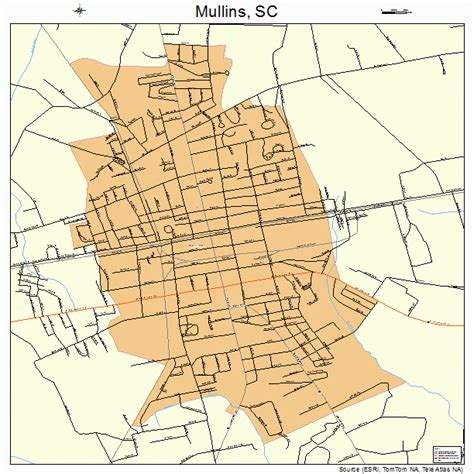 Mullins South Carolina Street Map 4548805