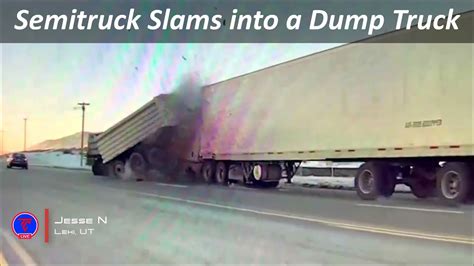 Semitruck Slams Into A Dump Truck Caught On Tesla Camera Teslacam