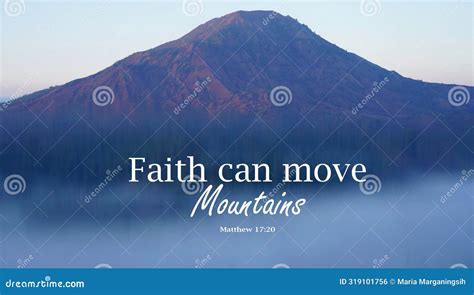 Bible Verse Quote Faith Can Move Mountains Matthew 1720 On Blue