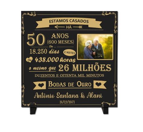 Azulejo Personalizado Bodas De Ouro 50 Anos De Casados Elo7