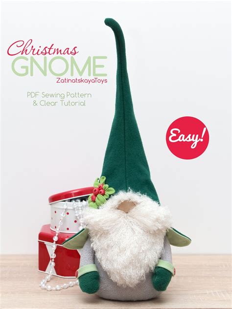 Pdf Christmas Gnome Pattern For Easy Sewing Nisse Tomte Diy Etsy