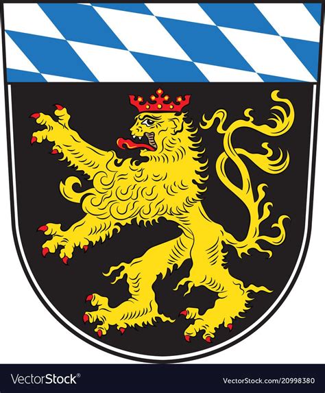 Coat Of Arms Of Upper Bavaria In Bavaria Germany Vector Image