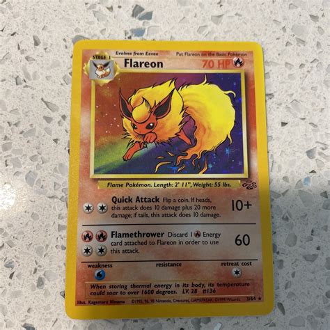 Mavin Pokémon Tcg Flareon Jungle 364 Holo Unlimited Rare Vintage