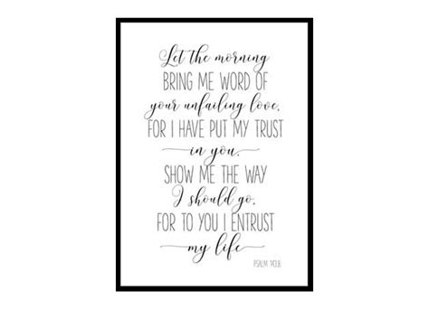 Let The Morning Bring Me Word Psalm 1438 Bible Verse Poster Print