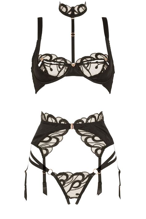 Tresor French Lingerie Set • Sexy French Lingerie • Made In France Darkest Fox