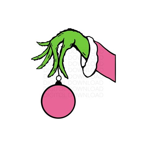 Grinch Pink Hand Svg Grinch Svg Grinch Hand Pink Grinchmas Ornaments