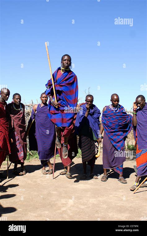 The Men From A Masai Village Near The Serengeti National Park Tanzania