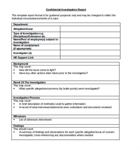 29 Investigation Report Templates Docs Pdf Word Pages