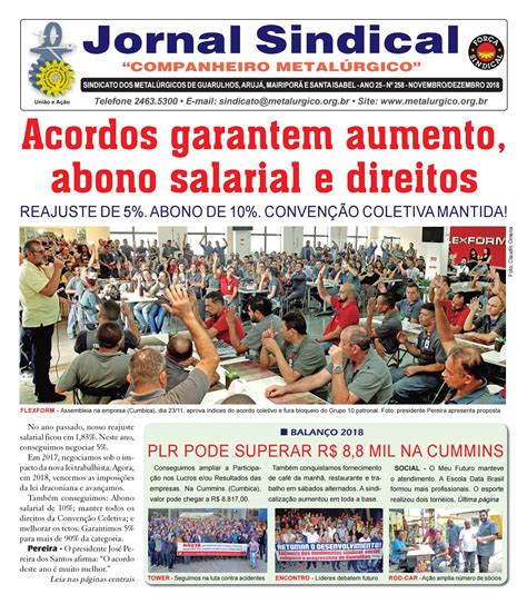 Jornal Sindical dezembro 2018 by Metalúrgicos de Guarulhos Issuu