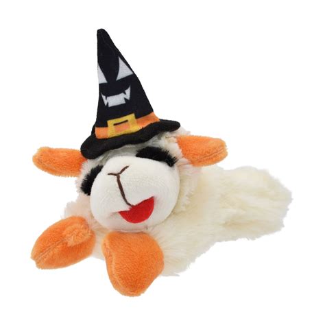 Multipet International Halloween Lamb Chop with Witch Hat Dog Toy
