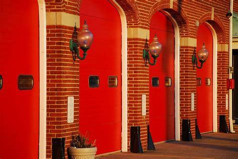 Red Fire Station Doors