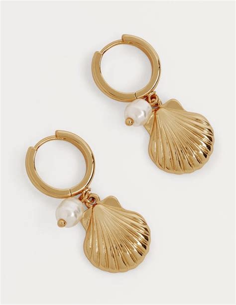 Shell Hoop Earrings Goldpearl Boden Us