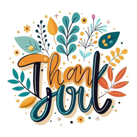 Thank You Message With Colorful Floral Design Premium Ai Generated Vector