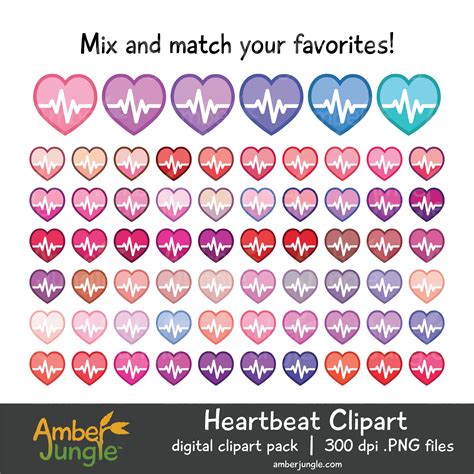 Heartbeat Clipart Heart Rate Clip Art For Planner Stickers Heart Beat