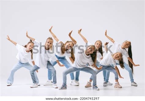 modern choreography lesson dance group happy stock photo