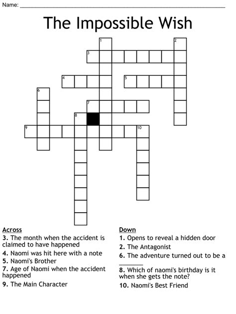 The Impossible Wish Crossword Wordmint