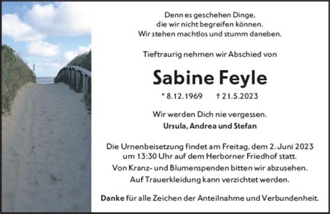 Traueranzeigen Von Sabine Feyle Vrm Trauer De