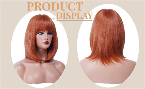 Amazon Rugelyss Auburn Short Straight Bob Wig With Bangs