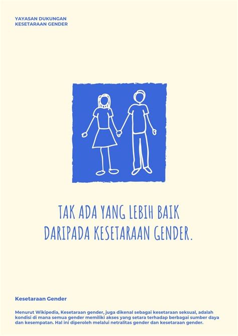 Gunakan Contoh Poster Kesetaraan Gender Gratis Canva