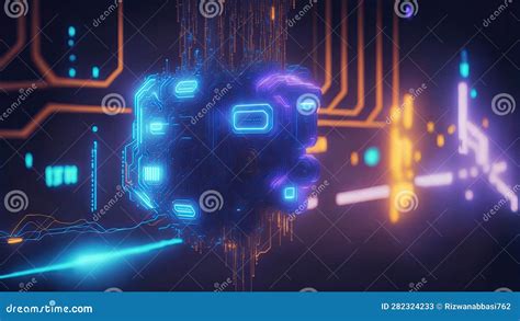 A Futuristic Image Showing The Development Of AI Technology From Its