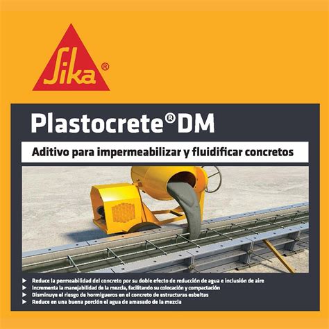 Sika Plastocrete Dm Aditivo Reductor De Agua 4 5 Kg