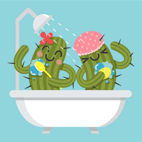 Loving Couple Of Cactus With Summer Theme Vector Image