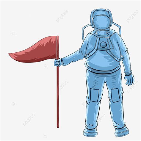 Astronauta Sosteniendo Una Bandera Png Astronauta Astronauta