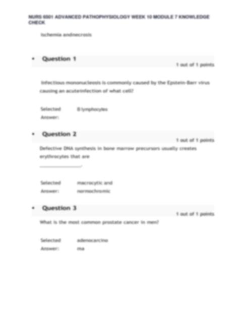 Solution Nurs Advanced Pathophysiology Week Module Knowledge