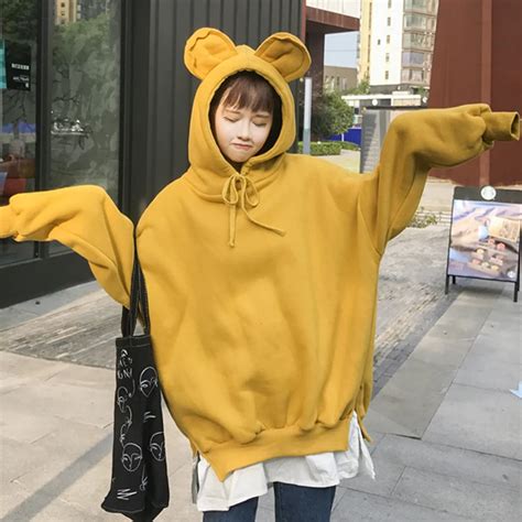 2018 Autumn Womens Hoodies Korean Ulzzang Harajuku Fake 2 Piece Cute