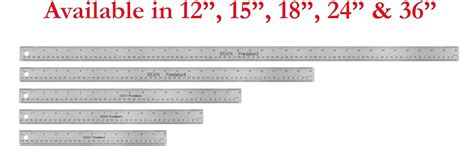 Breman Precision Metal Ruler 18 Inch Stainless Steel Cork Back Metal