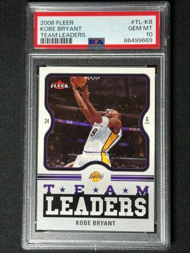 2006 Fleer Team Leaders Kobe Bryant TL KB PSA 10 GEM MINT Lakers