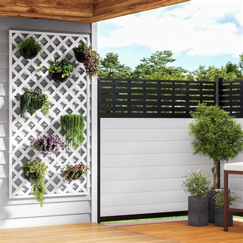 Style Selections 48 In X 8 Ft White Vinyl Traditional Lattice In The Lattice And Accessories