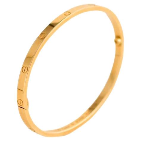 Cartier Love Bracelet 18K Yellow Gold Size 16 Small Model For Sale At