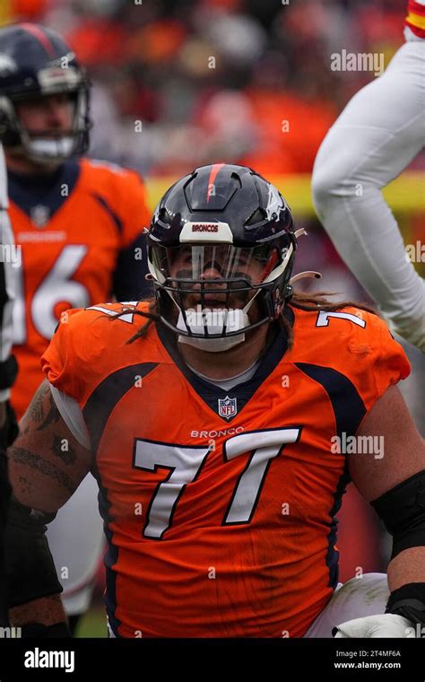 Denver Broncos Guard Quinn Meinerz 77 Against The Kansas City Chiefs