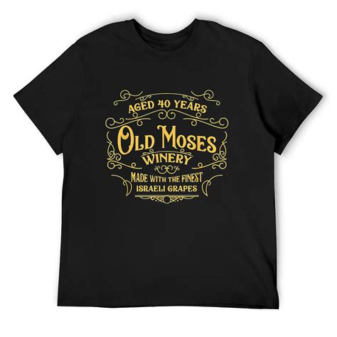 Mens Passover Shirt Old Moses Winery Wine Label Jewish Feast Tee Black