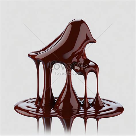 Decadent Chocolate Melted Water Drops On A Clean White Background