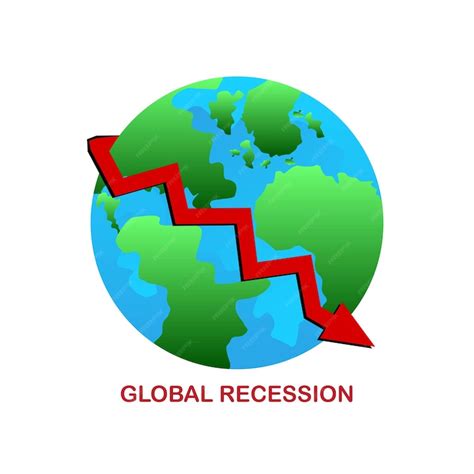 Fundo De Recessão Econômica Com Símbolo De Seta Vermelha Caindo Vetor