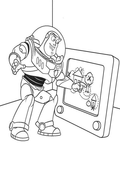 Buzz Lightyear Jugando Videojuegos Para Colorear Imprimir E Dibujar