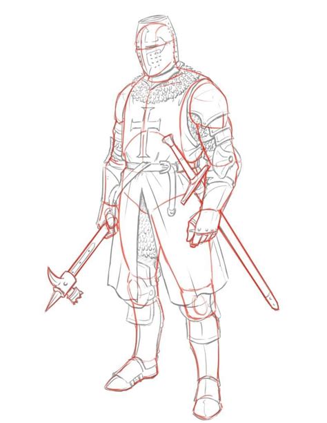 How To Draw A Templar Knight Full Body Improveyourdrawings Artofit