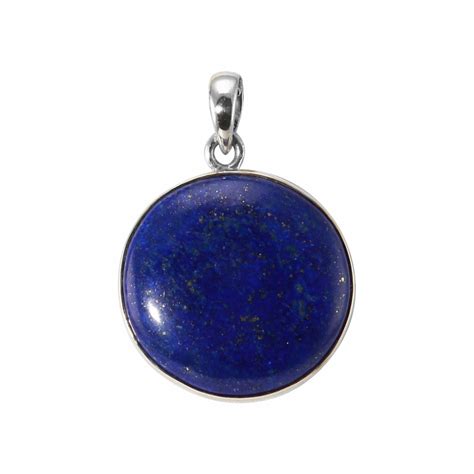 Pendentif Argent Lapis Lazuli Rond Mm Ref