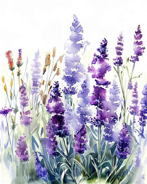 Lavender Flower Art, Wall Art Digital, Print-on-demand, Digital Art ...