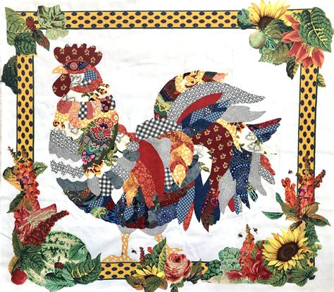 Rooster Animal Quilts Rooster Painting Applique Quilt Patterns