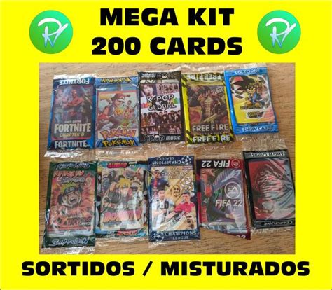 Mega Kit Cards Misturados Pacotes Naruto Free Fire Boruto