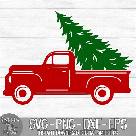 Christmas Truck And Tree Instant Digital Download Svg Png Etsy Uk