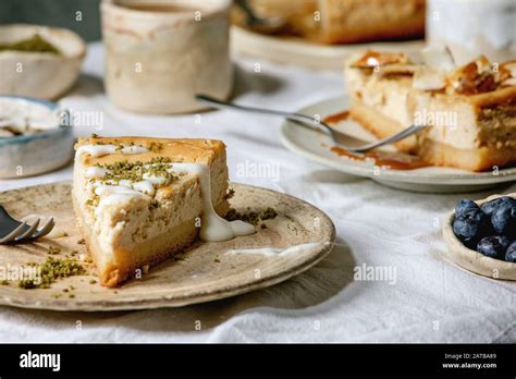 Pieces Of Cheesecake Stock Photo Alamy