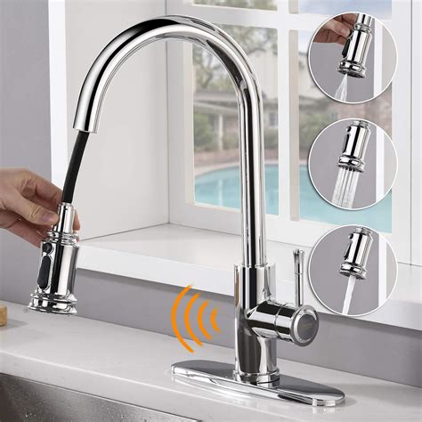 Amazing Force Touchless Kitchen Faucet With 3 Modes Pull Down Sprayer Single Handle Automatic