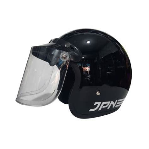 Jual Helm Bogo Retro Jpn Arc Hitam Glossy Kaca Flat Datar Bening Di