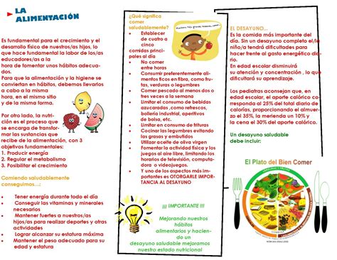 Tripticos Sobre Alimentacion Sana En Los Ni Os Buscar Con Google