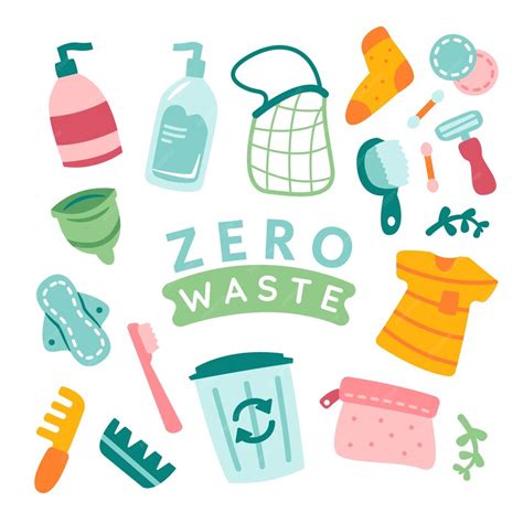 Handgezeichnete Zero Waste Sammlung Kostenlose Vektor