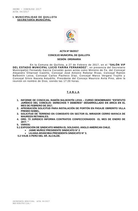 Pdf I Municipalidad De Quillota Secretar A Aprobaci N Solicitud